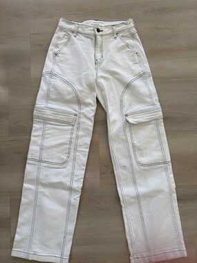 PacSun White Pants with Black Contrast Stitching